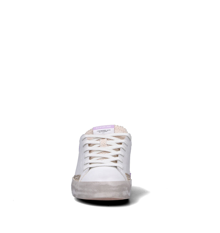 CRIME Sneaker donna bianca in pelle
