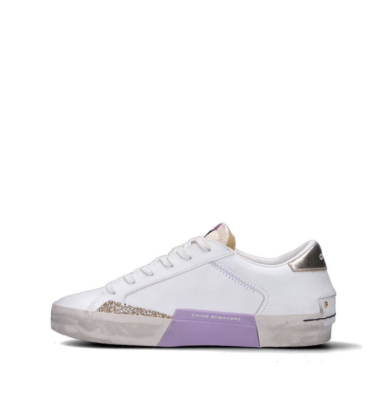 CRIME Sneaker donna bianca in pelle