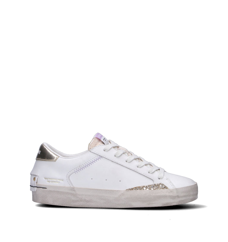CRIME Sneaker donna bianca in pelle