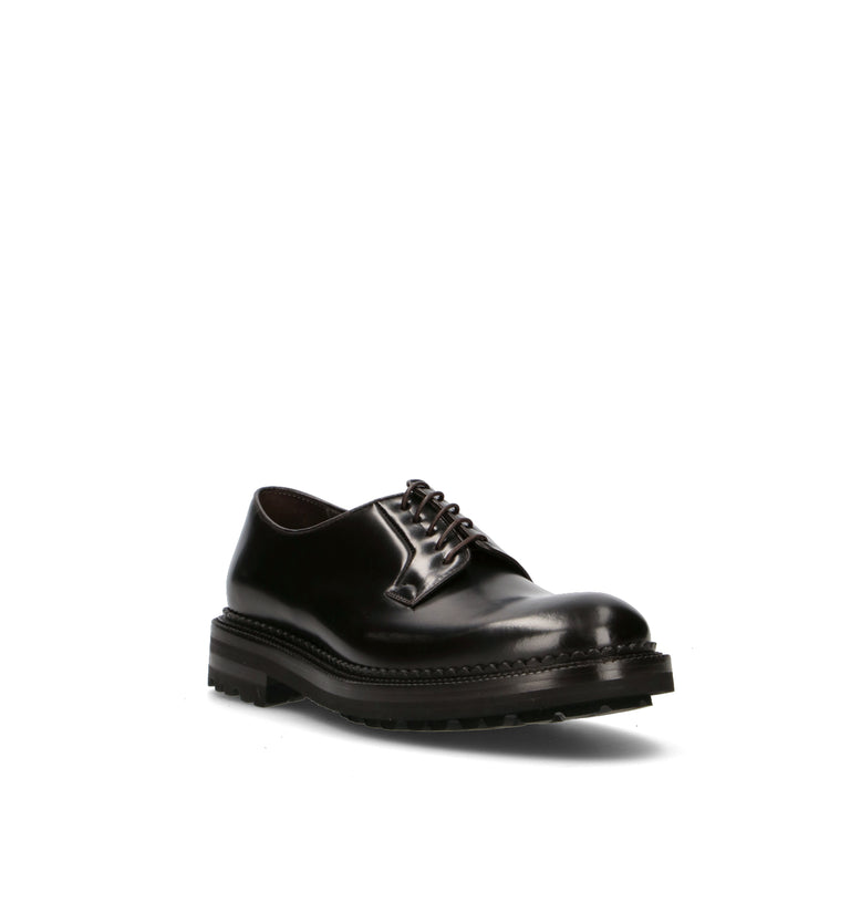 GREEN GEORGE Stringata uomo testa di moro in pelle