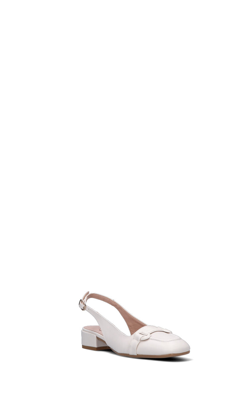 PERLAMARINA Slingback donna bianca in pelle