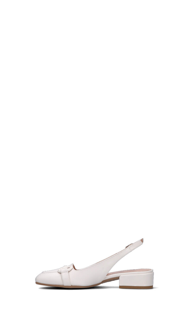PERLAMARINA Slingback donna bianca in pelle