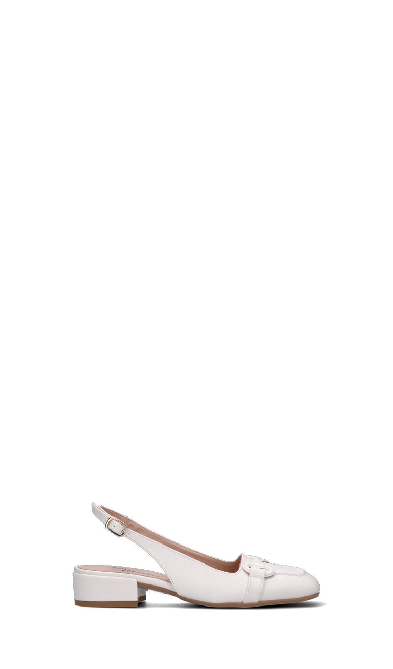PERLAMARINA Slingback donna bianca in pelle