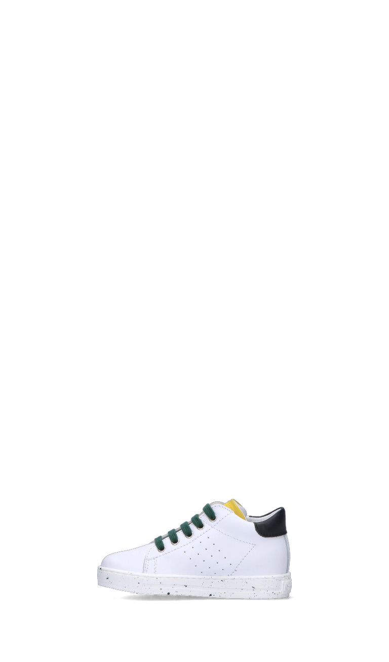 FALCOTTO Sneaker bambina bianca/verde/nera in pelle