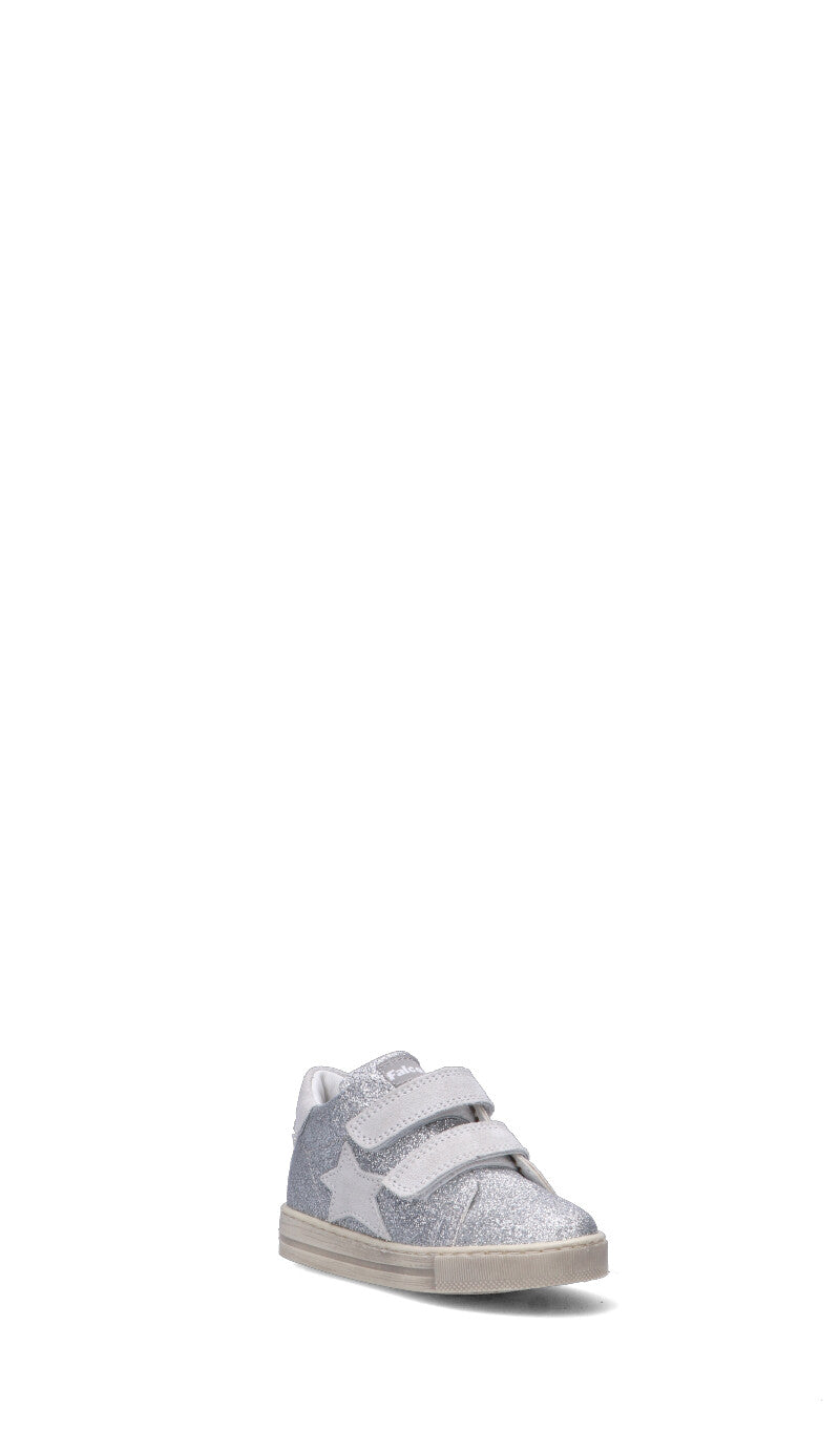 FALCOTTO Sneaker bimba argento in pelle