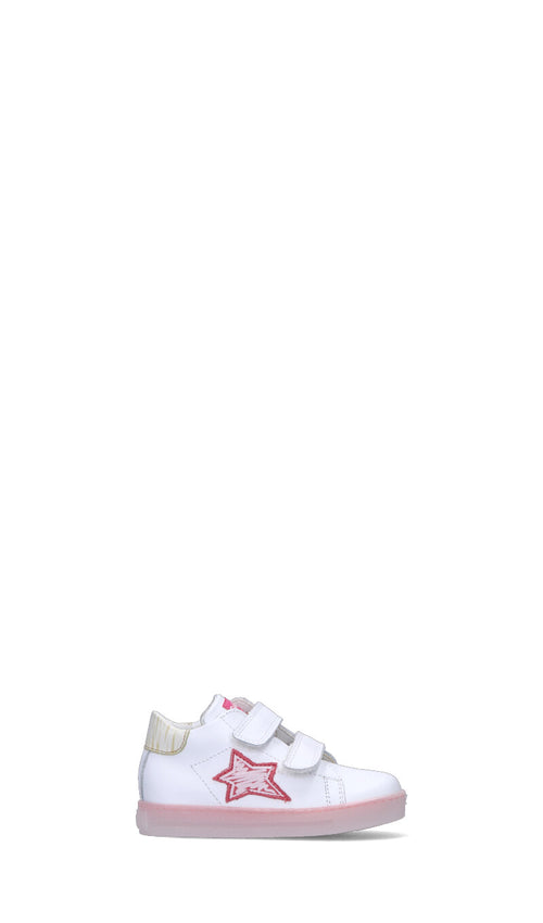 FALCOTTO Sneaker bambina bianca/rosa in pelle