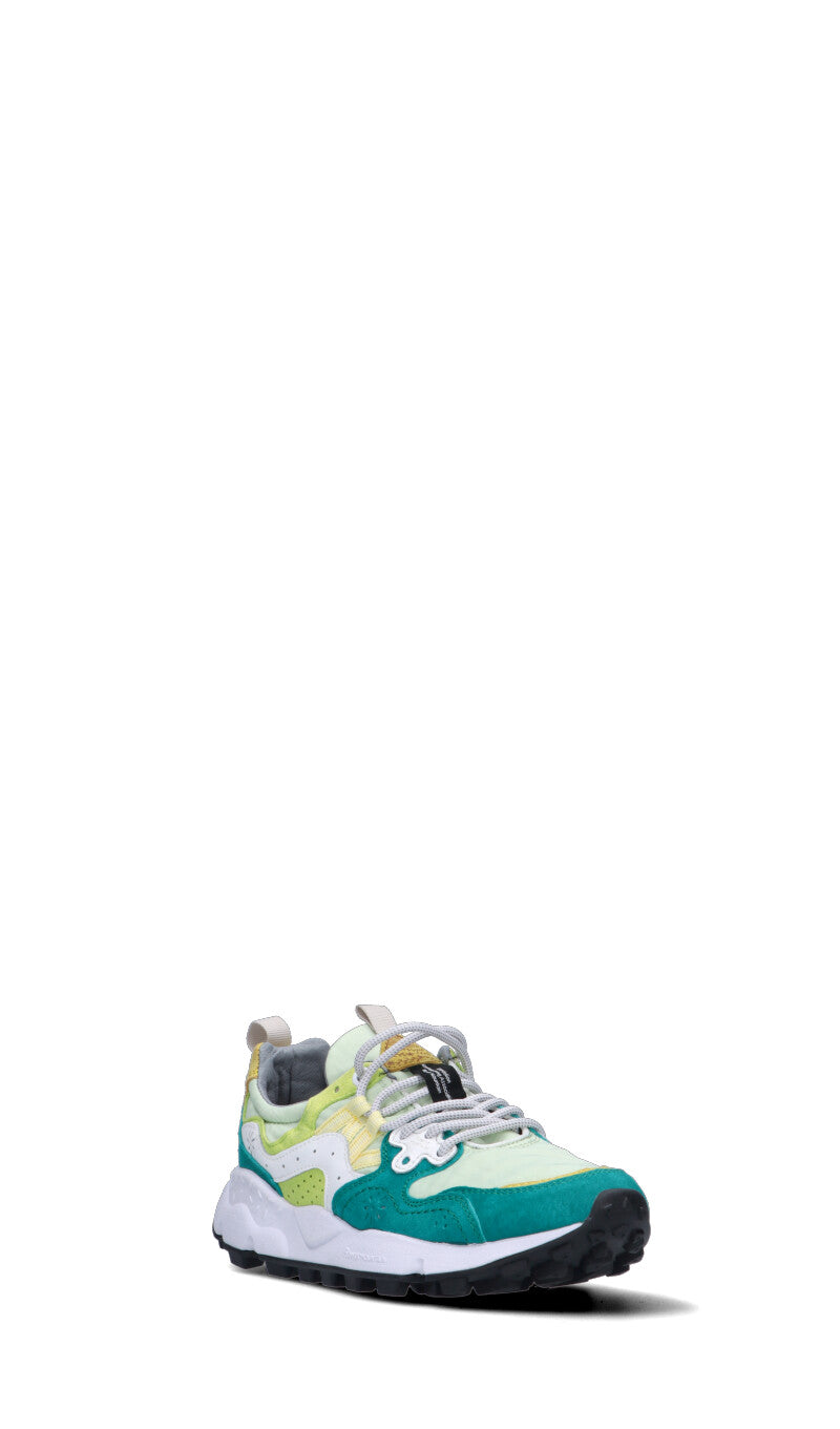 FLOWER MOUNTAIN Sneaker donna verde in pelle