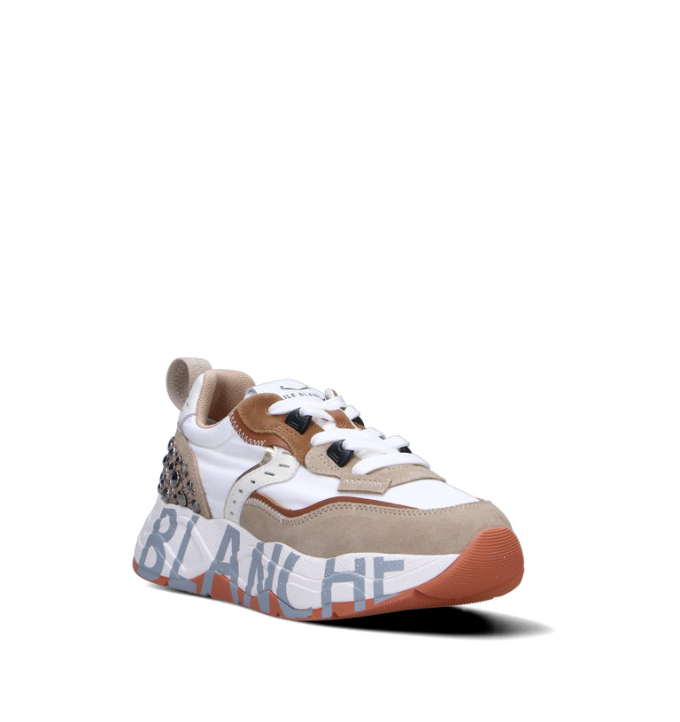 VOILE BLANCHE Sneaker donna bianca/beige