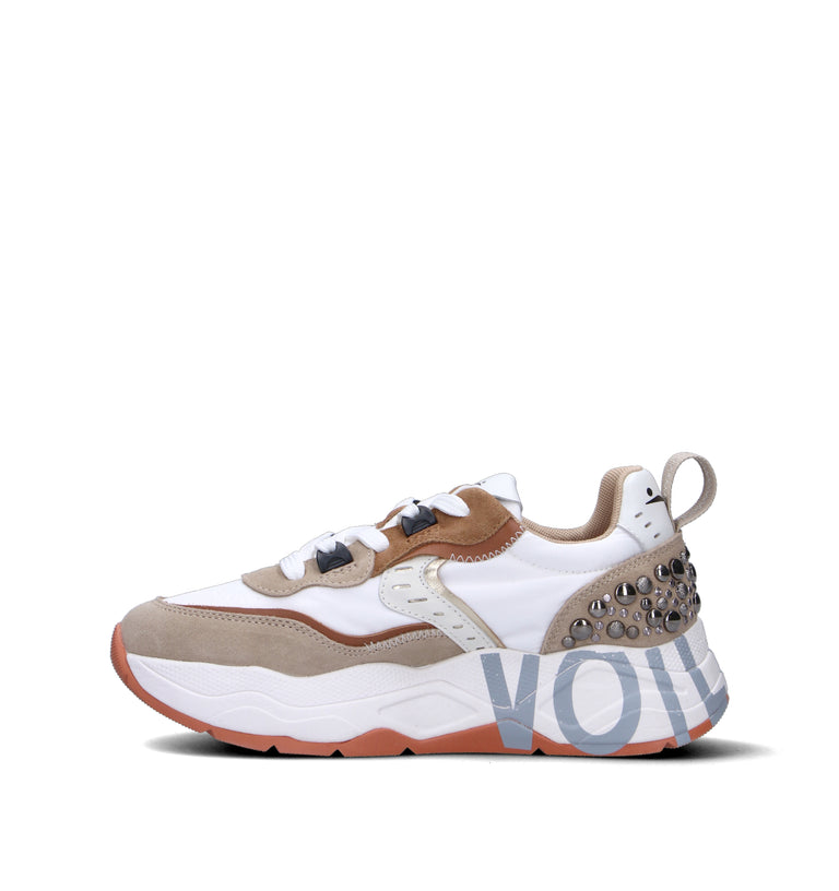VOILE BLANCHE Sneaker donna bianca/beige