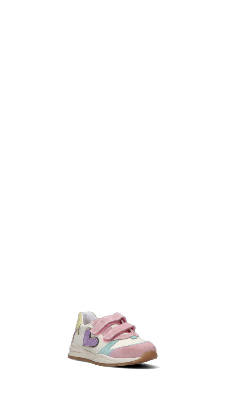 NATURINO Sneaker bambina panna/rosa in suede
