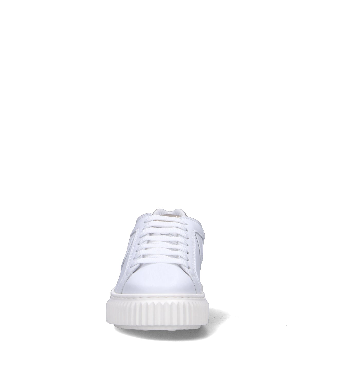 VOILE BLANCHE Sneaker donna bianca/platino in pelle