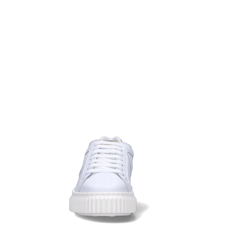 VOILE BLANCHE Sneaker donna bianca/platino in pelle