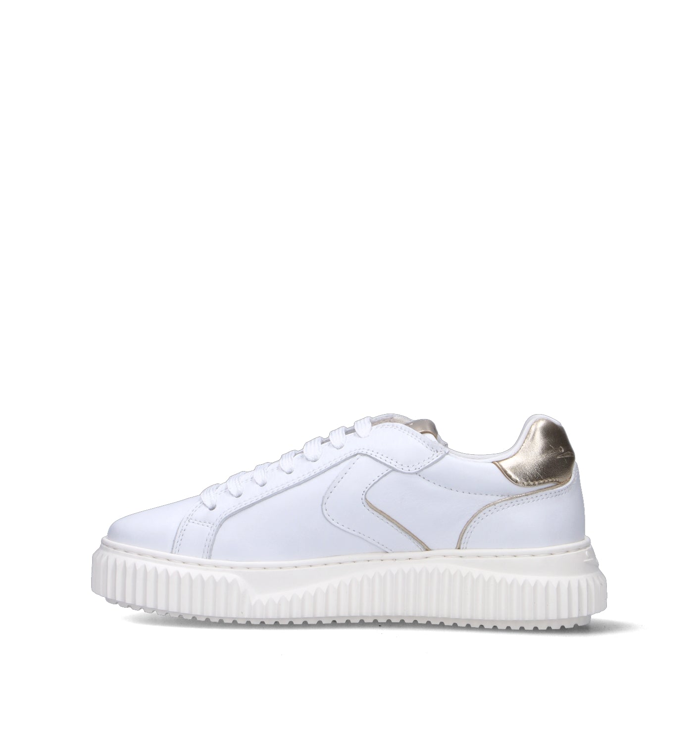 VOILE BLANCHE Sneaker donna bianca/platino in pelle