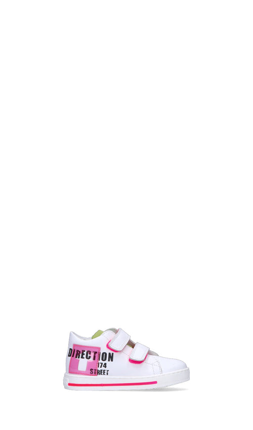 FALCOTTO Sneaker bambina bianca/rosa in pelle
