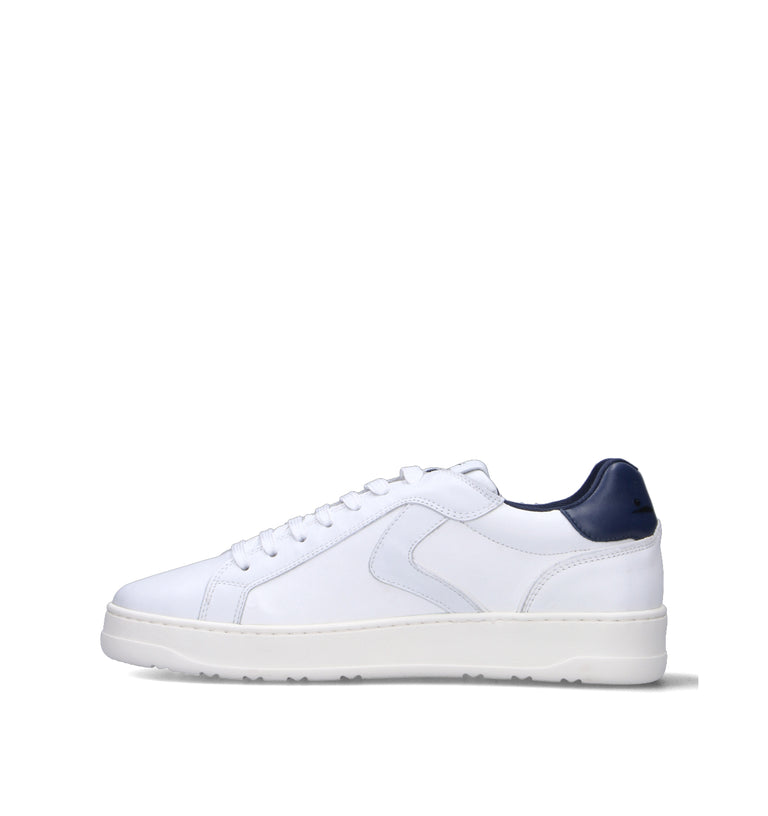 VOILE BLANCHE Sneaker uomo bianca/blu in pelle