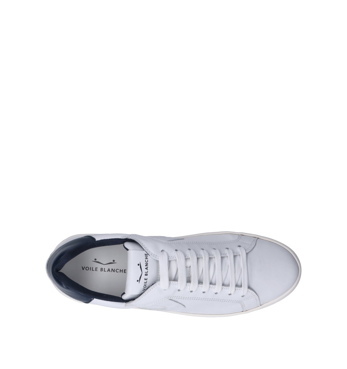 VOILE BLANCHE Sneaker uomo bianca/blu in pelle
