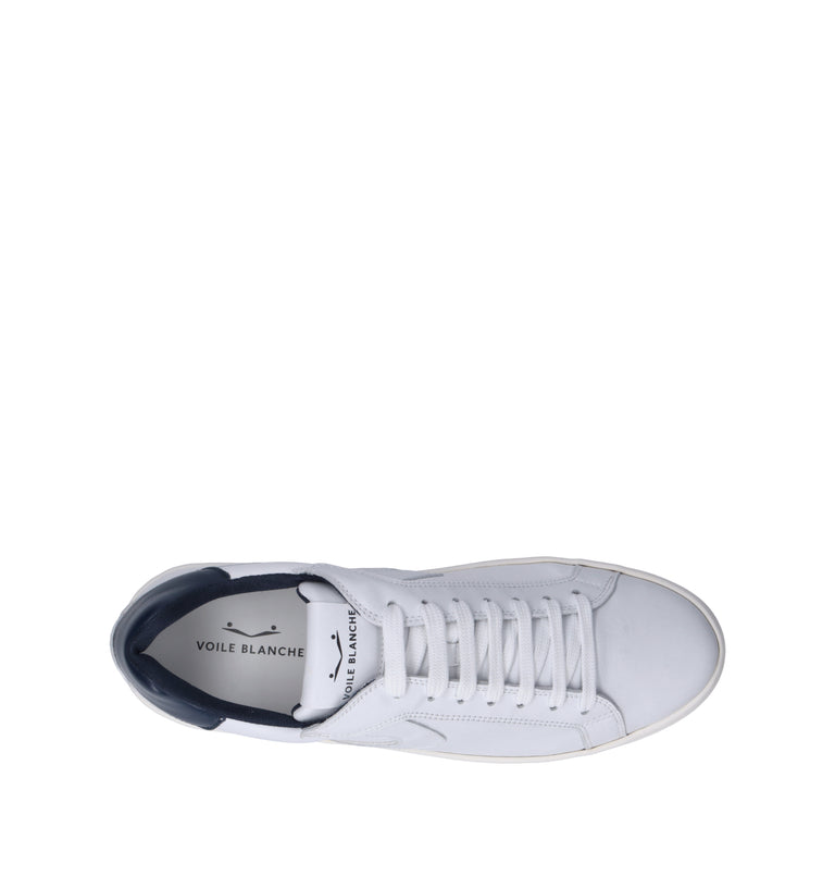 VOILE BLANCHE Sneaker uomo bianca/blu in pelle