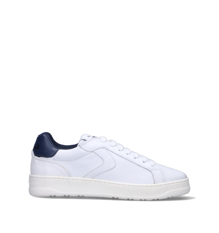 VOILE BLANCHE Sneaker uomo bianca/blu in pelle