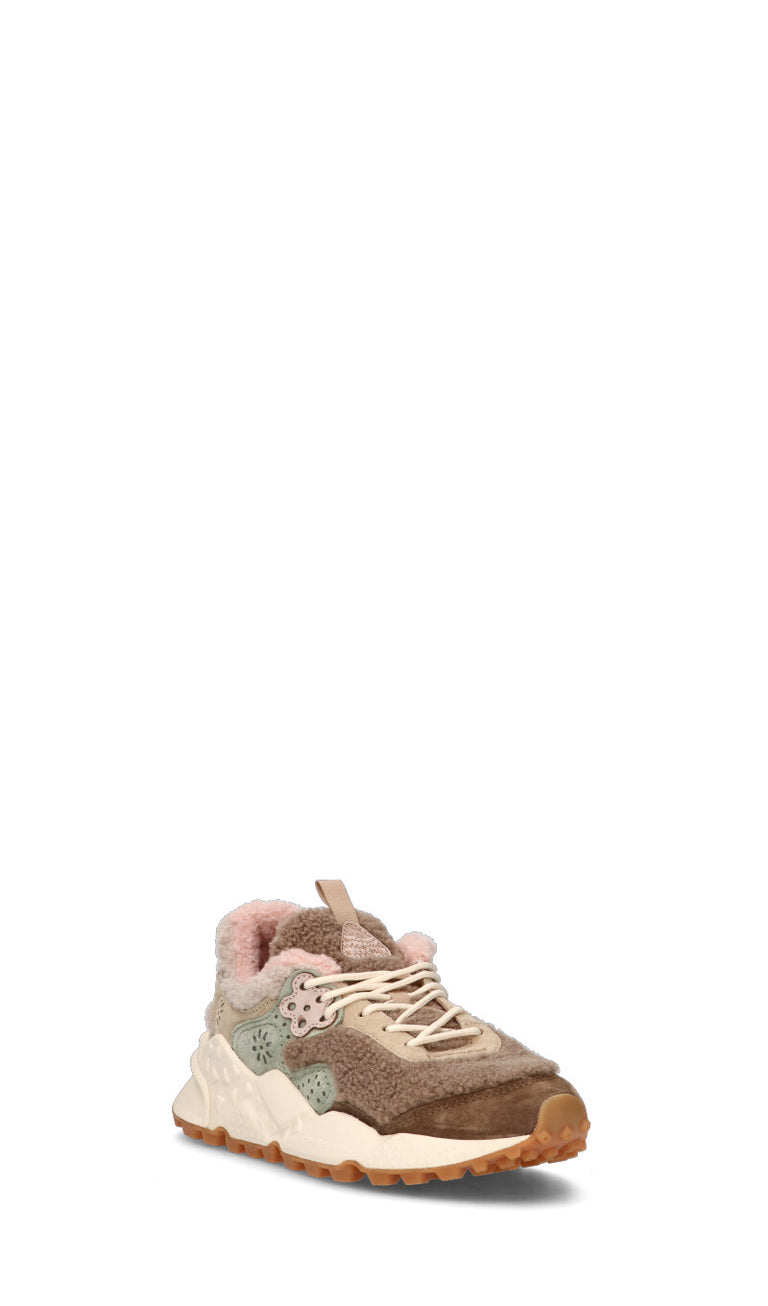 FLOWER MOUNTAIN Sneaker donna marrone/beige in suede