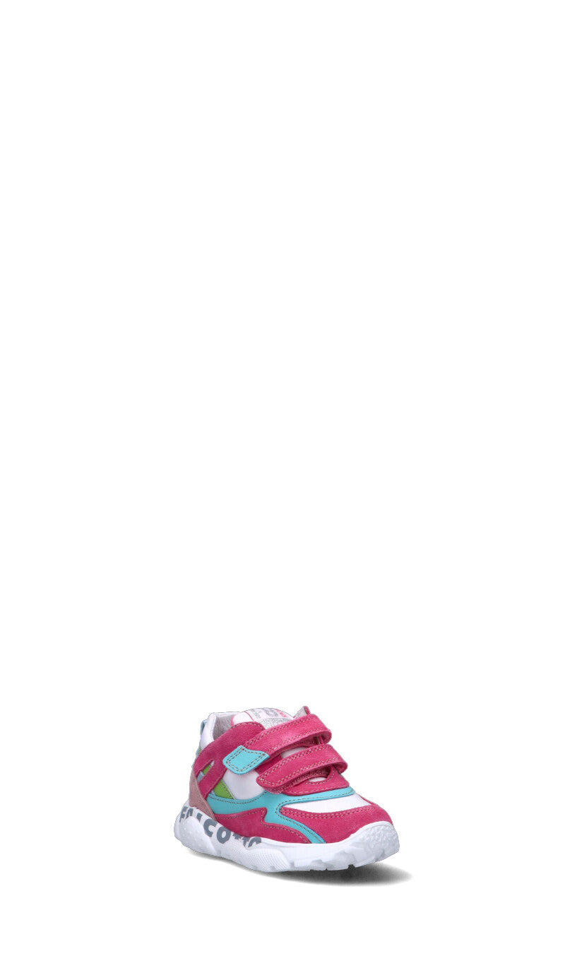 FALCOTTO Sneaker bimba rosa/bianca/azzurra/verde in suede