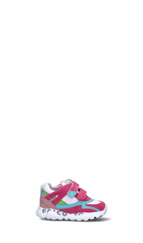 FALCOTTO Sneaker bimba rosa/bianca/azzurra/verde in suede