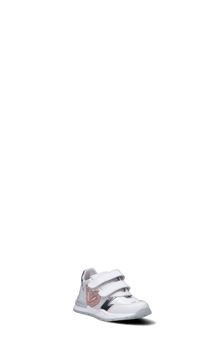 NATURINO Sneaker bimba bianca/argento in pelle