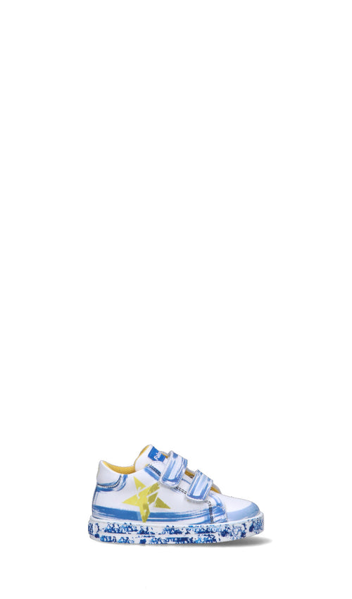 FALCOTTO Sneaker bimbo bianca/blu/gialla in pelle