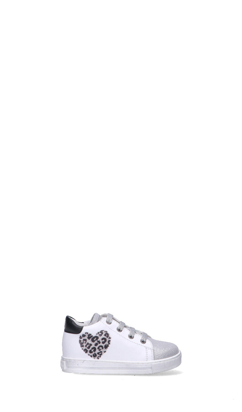 FALCOTTO Sneaker bimba bianca/nera in pelle