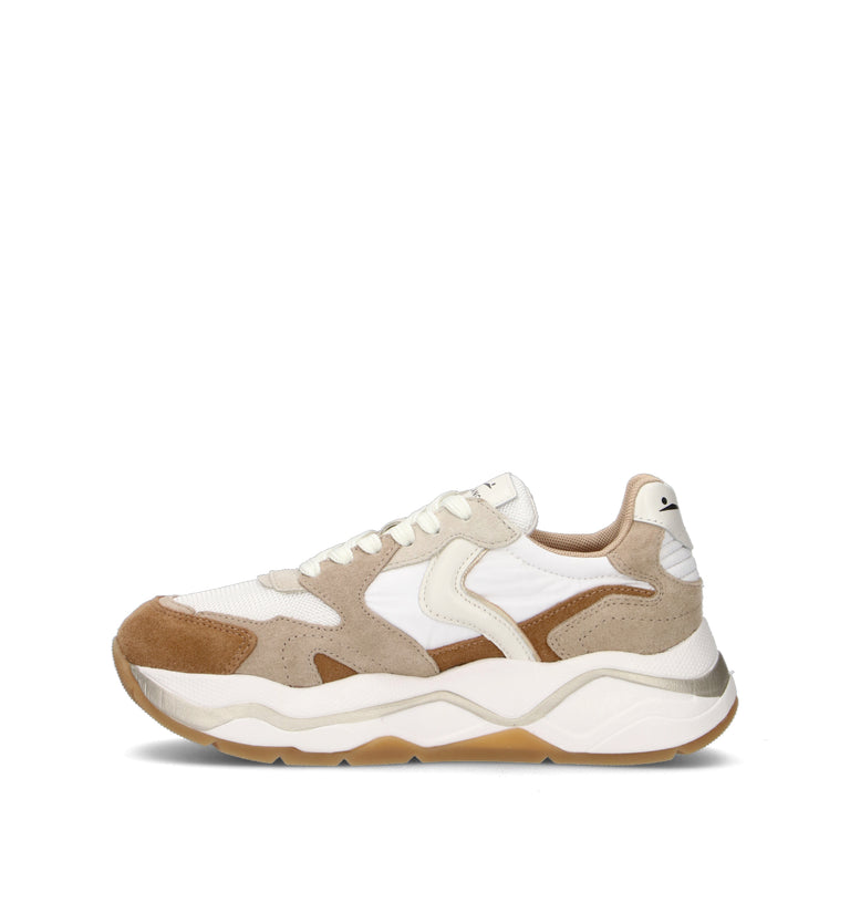 VOILE BLANCHE Sneaker donna bianca/beige