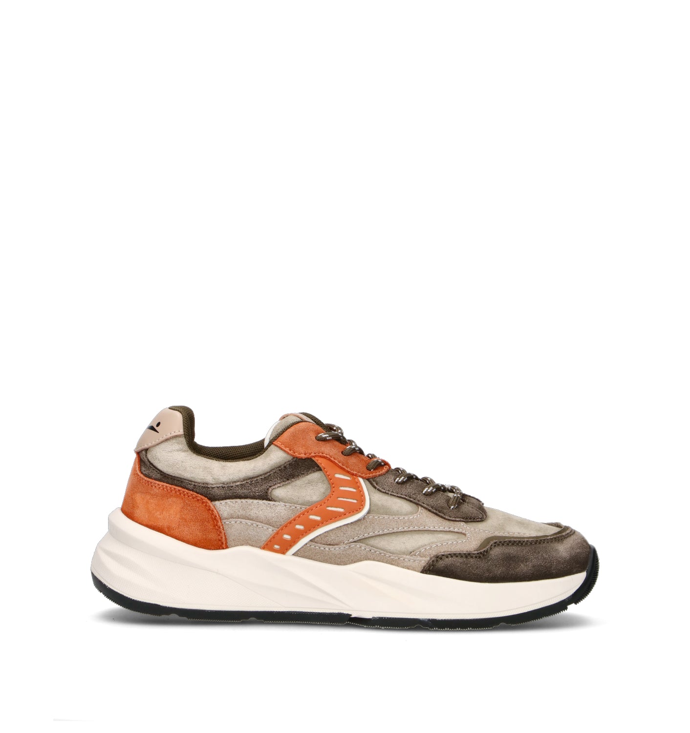VOILE BLANCHE Sneaker uomo army green/sand in suede