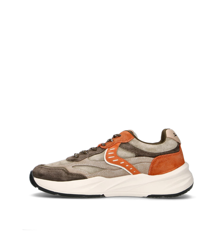 VOILE BLANCHE Sneaker uomo army green/sand in suede