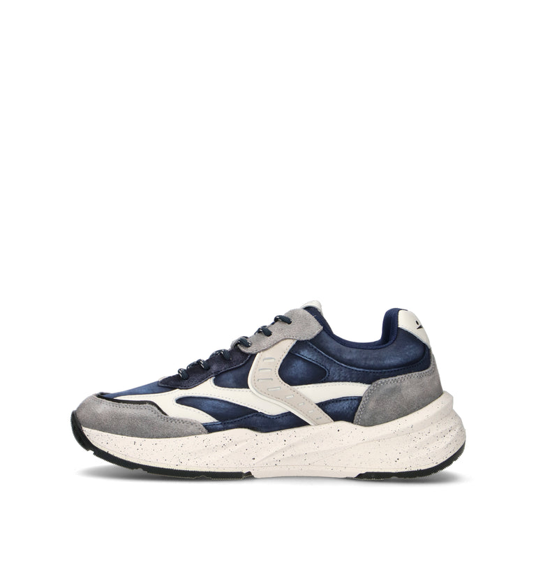 VOILE BLANCHE Sneaker uomo blu in suede