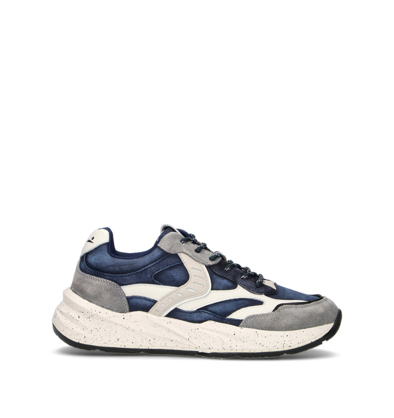 VOILE BLANCHE Sneaker uomo blu in suede
