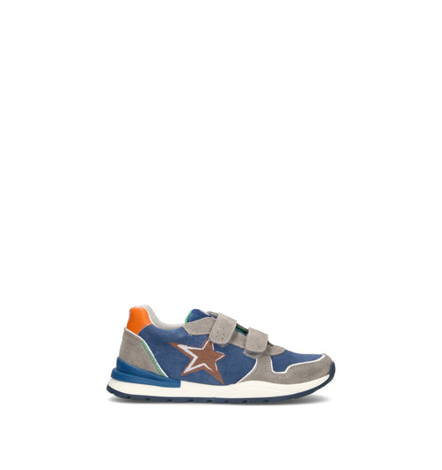 NATURINO Sneaker bimbo grigia/blu in suede