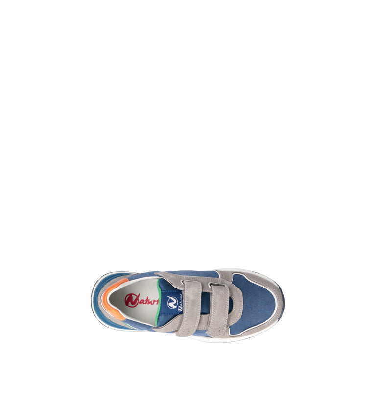 NATURINO Sneaker bimbo grigia/blu in suede