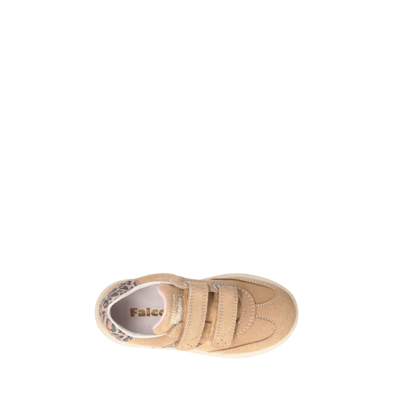 FALCOTTO Sneaker bimba beige in suede