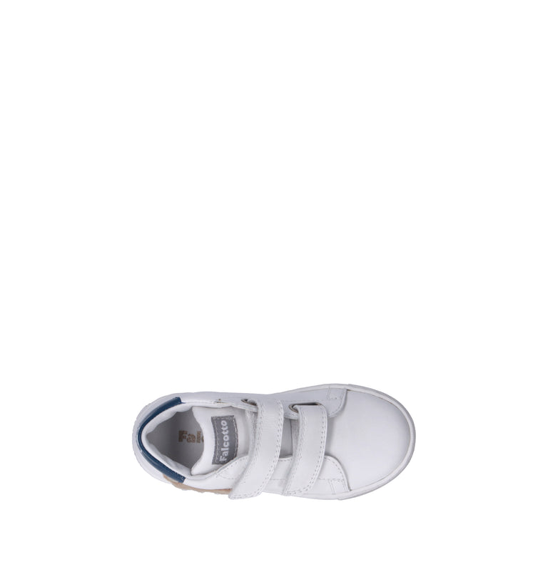 FALCOTTO Sneaker bimbo bianca/blu in pelle