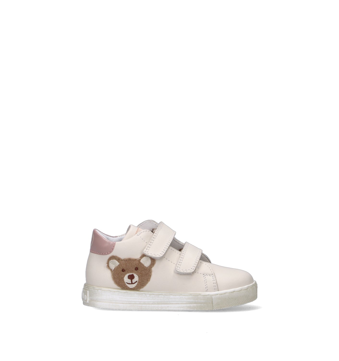 FALCOTTO Sneaker bimba bianca/rosa in pelle
