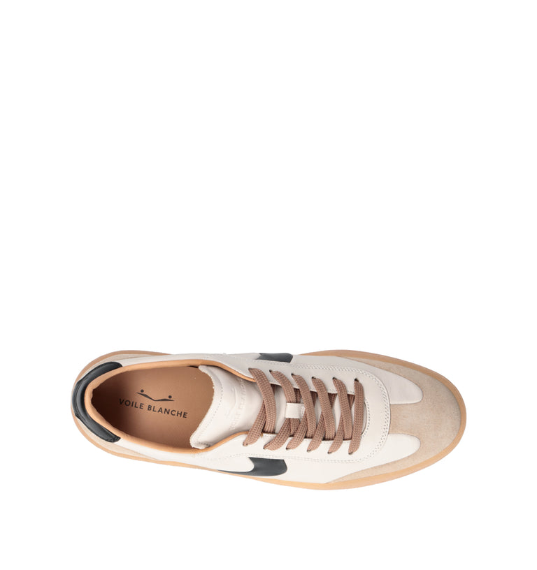 VOILE BLANCHE Sneaker uomo panna in pelle
