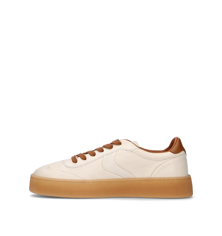 VOILE BLANCHE Sneaker uomo bianca in pelle