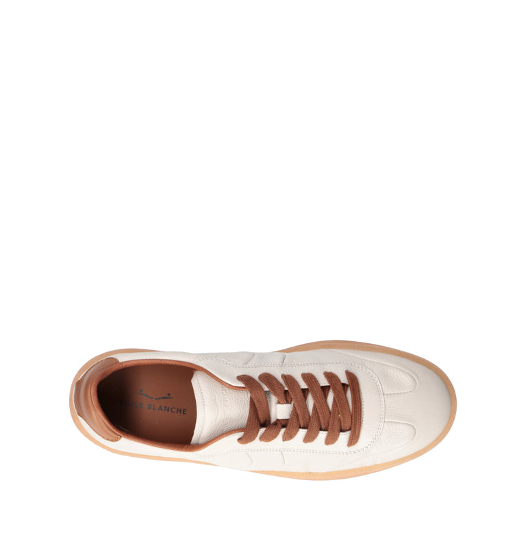 VOILE BLANCHE Sneaker uomo bianca in pelle