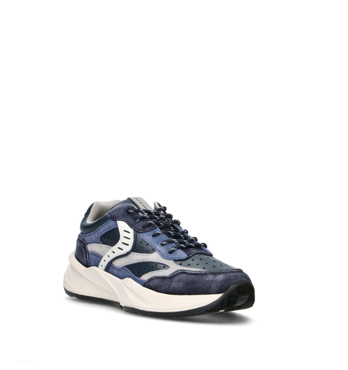 VOILE BLANCHE Sneaker uomo blu in suede