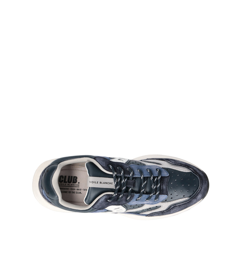 VOILE BLANCHE Sneaker uomo blu in suede