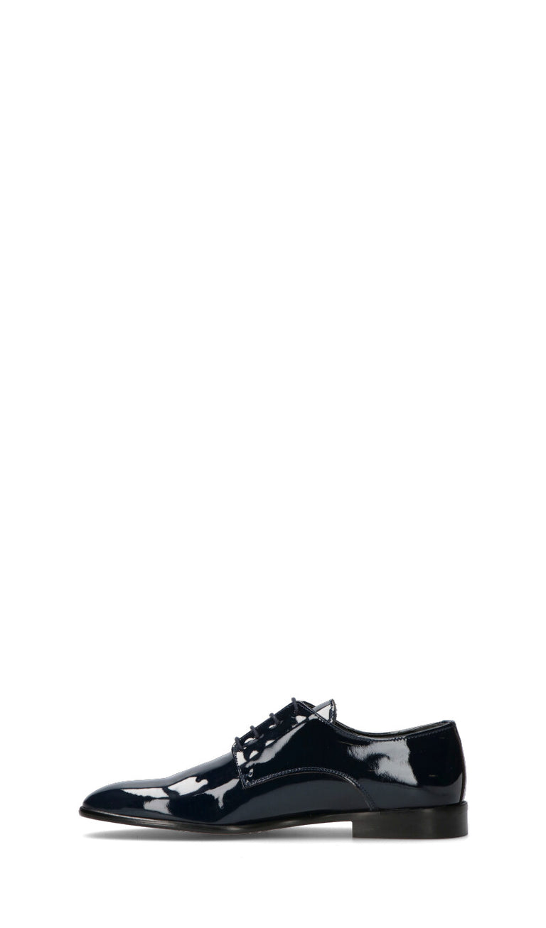 NEROFUMO Stringata uomo blu in pelle