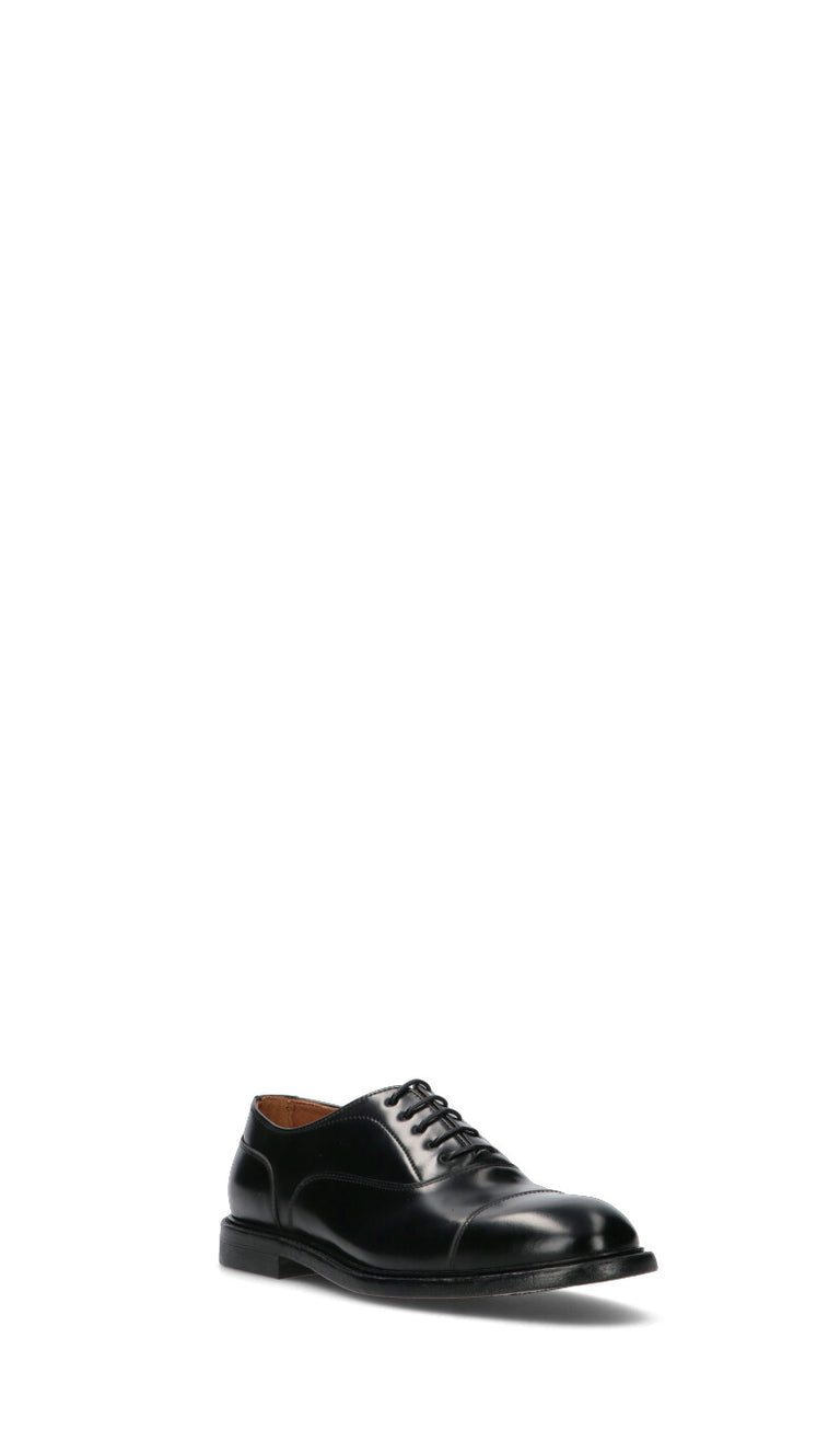 GREEN GEORGE Stringata uomo nera in pelle