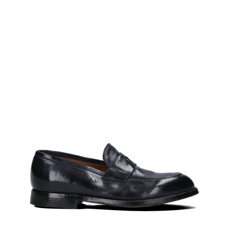 GREEN GEORGE Mocassino uomo blu in pelle
