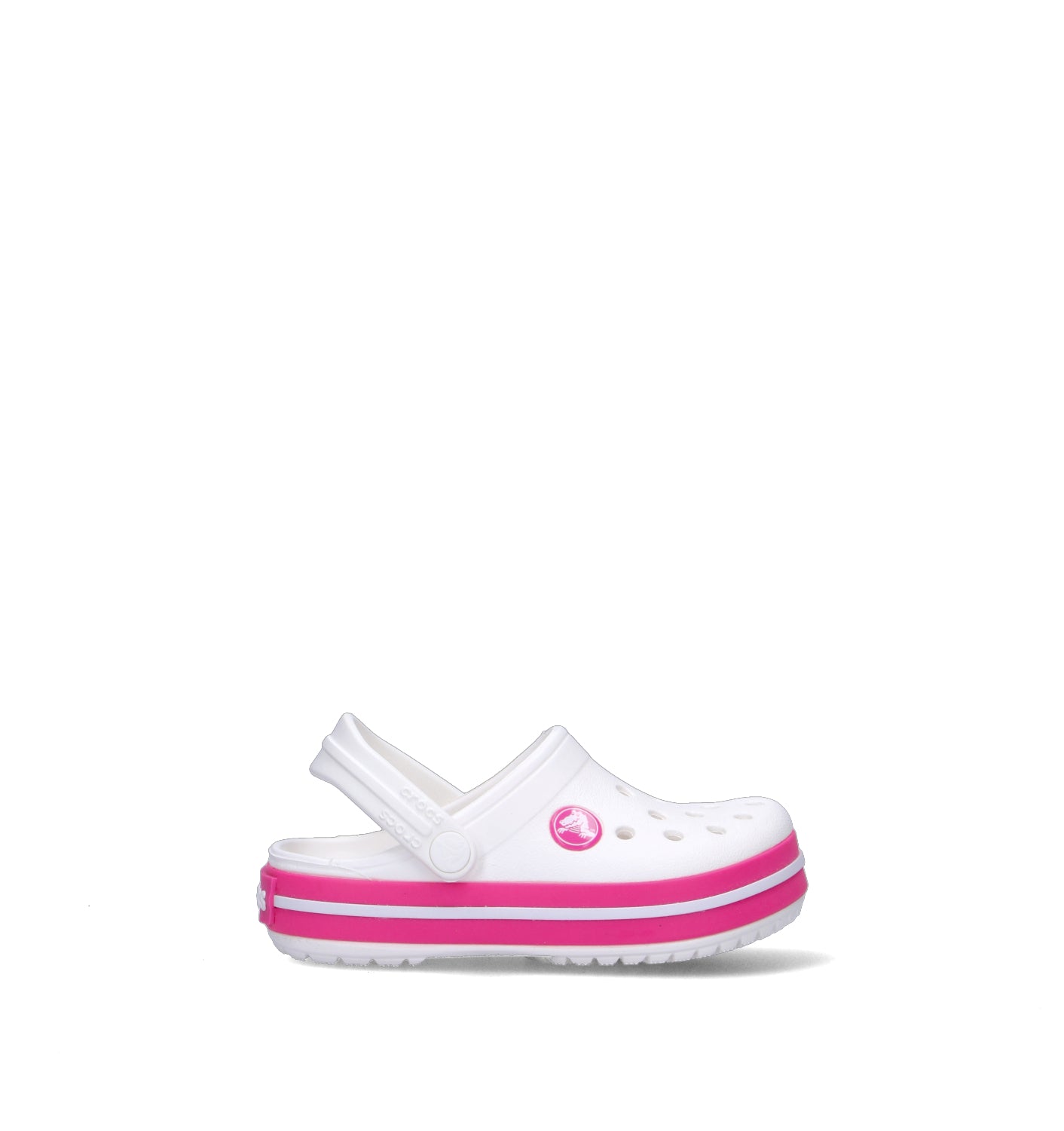 CROCS Zoccolo bimba bianca/fucsia