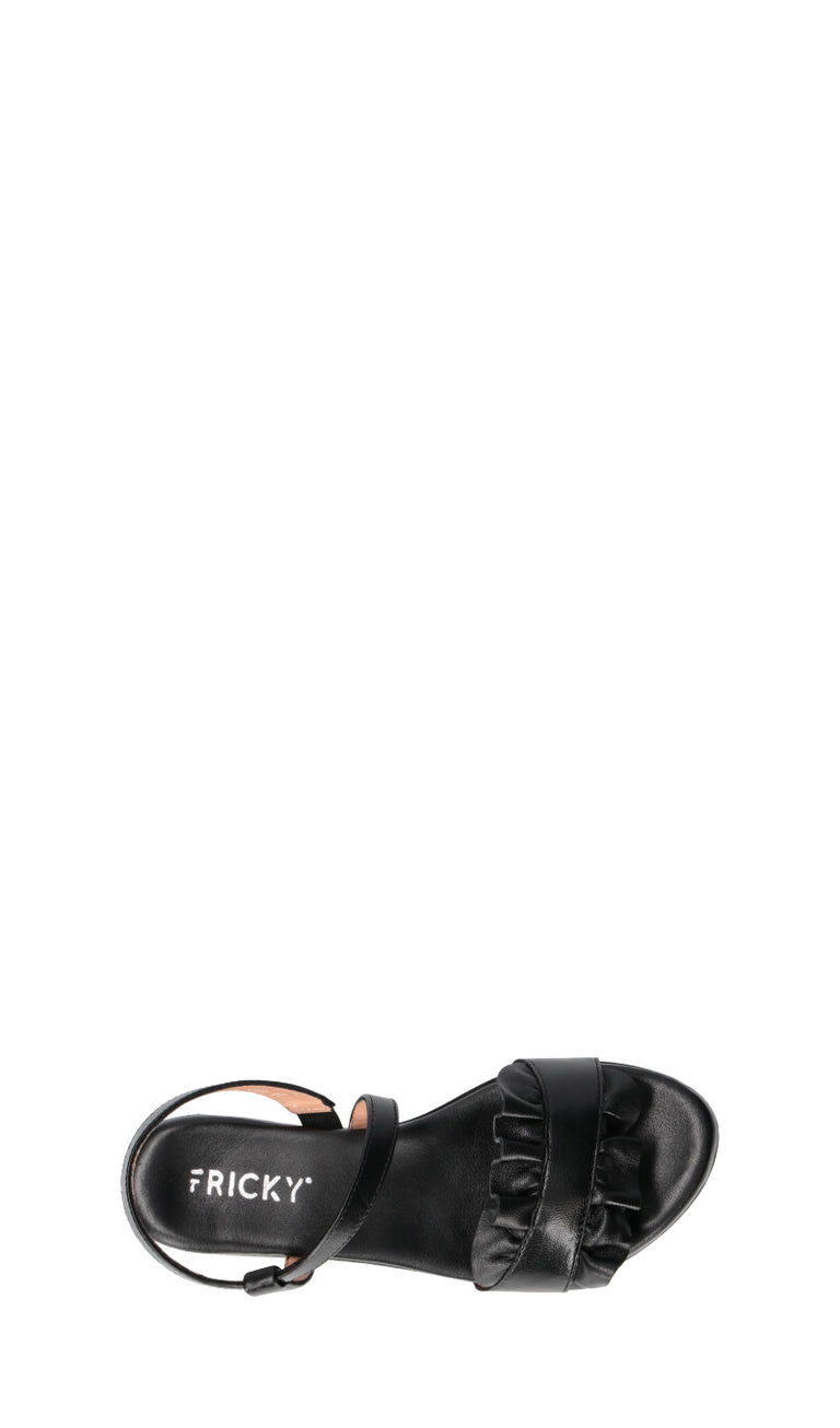 FRICKY Sandalo donna nero in pelle