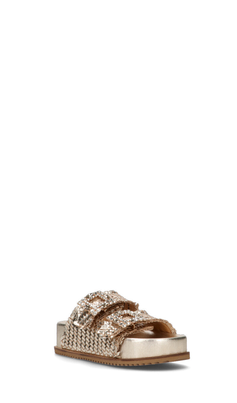 GRAFIA Ciabatta donna platino in pelle