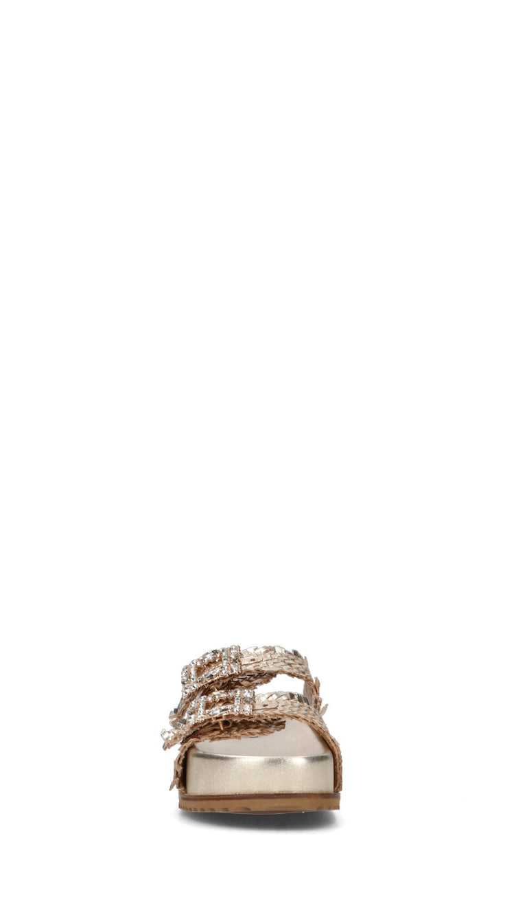GRAFIA Ciabatta donna platino in pelle